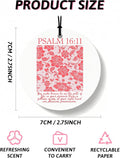 Pink Christian Round Car Air Freshener 4 Pcs, Girly Pink Bow Floral Religious Hanging Air Freshener for Cars Closet Drawer Bo