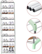 Jucaifu Stackable Small Shoe Rack, Entryway, Hallway and Closet Space Saving Storage and Organization (10-Tier, Green)