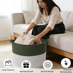 115L Large Blanket Basket,23.6" L x 23.6" W x 15.7" H Rope Woven Baskets with Handles, Toys Storage Bins,Laundry Basket Perfe