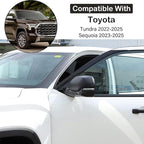 Car Door Rear View Mirror Cap Trim Cover Compatible with Toyota Tundra/Sequoia 2022-2025 Outside Side Rearview Mirror Protector Decoration ABS Accessories, Only Fit With Turn Signal Lights Version