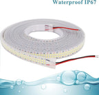 LED Strip Lights Cold White 6500K 16.4ft Double Row 2835 SMD 2400LEDs DC 12V Daylight Bright LED Tape Light Flexible Dimmable Ribbon Lamp 5M Waterproof IP67 Outdoor Lighting Decor