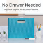 Pendaflex Mobile File Box with Handles, Portable Document Storage, File Bin for Home and Office, Easy Set Up, Collapse Down a