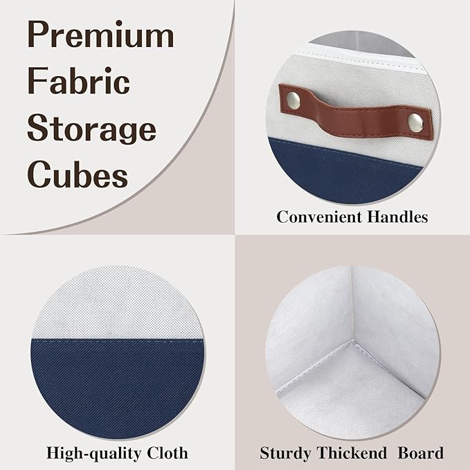 Temary Cube Storage Bins 4Pack Foldable Cube Baskets for Clothes Shelf Storage Basket with Handles, Storage Box Fabric Storag