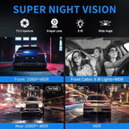 360° View 4 Channel Dash Cam Front and Rear, Dash Camera for Car with 3.16" IPS Touch Screen, 8 IR Night Vision, 5G WiFi&GPS,