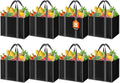 WISELIFE Reusable Grocery Bags with Handles - 8 Pack, 35L Large Shopping Bags for Groceries, Water-Resistant & Foldable Grocery Totes for Lasting Use for Kitchen, Market, Car Trunk, Picnic (Black)