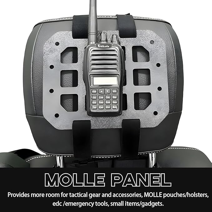 Car Rigid MOLLE Panel, Headrest Rigid Panel Tactical Gear Holder MOLLE EDC Organizer, Modular Storage Pouch Headrest ABS Truck Mount Panel, Universal Car Accessories