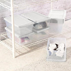 Sterilite 24-Pack 6 Quart Storage Boxes, Stackable Clear Plastic Bins with Snap-On Lids - Heavy-Duty Organizing Containers fo