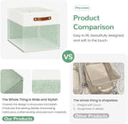 13x13 Storage Cubes 4-Pack, Large Foldable Fabric Cube Storage Bin with Reinforced Bottom and Labels, Organizer Baskets for S