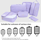 COVAX Packing Cubes for Suitcases, 5 Set Travel Luggage Organizer Bags and Storage Packing Cubes for Women Men, Purple
