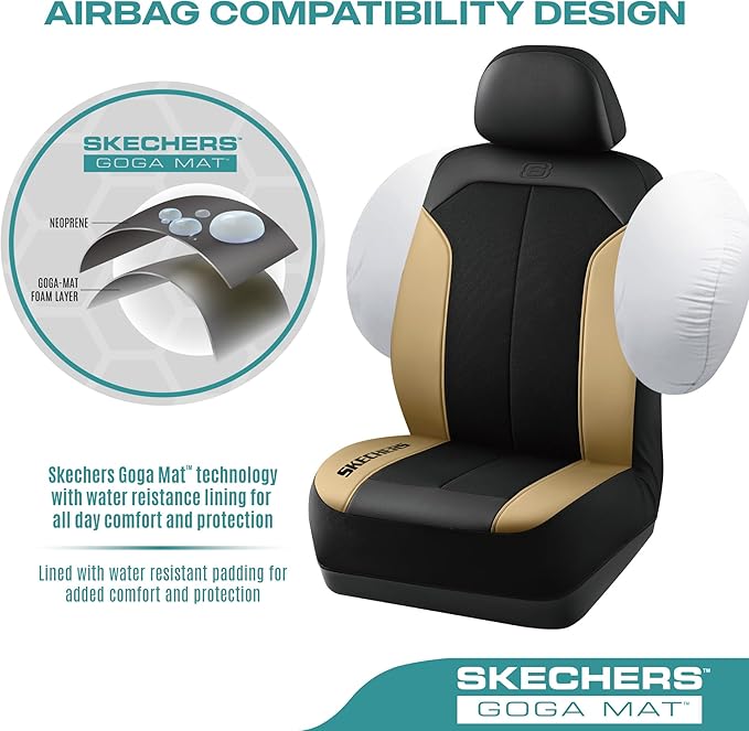 Skechers Car Seat Covers,GOGA Mat Oxford Cloth Seat Covers,Waterproof Car Seat Covers Front Seats,Automotive Universal Fit Se