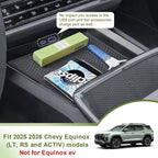 Center Console Organizer Compatible with 2025 2026 Chevy Equinox Interior Accessories Gear Shifter Insert Tray Equinox LT/RS/ACTIV Middle Armrest Storage Box (Not for Equinox ev) Black