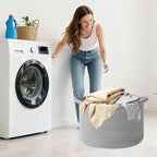 65L Large Blanket Basket,Cotton Rope Woven Storage Basket with Handles, Laundry Hamper for Toys, Clothes, Pillows & Towels, P