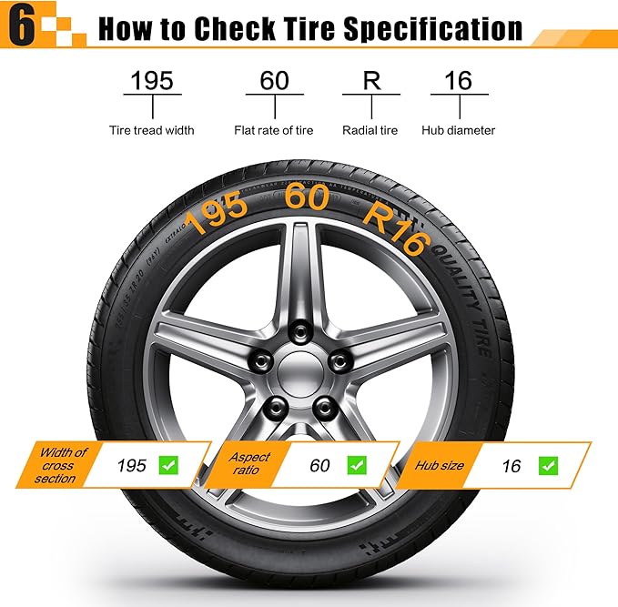 Heavy Duty Snow Chains Tire Chains for Truck & Light Truck, Durable High Carbon Steel Anti-Slip Design, Set of 2 (220295)