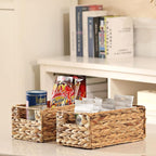 Vagusicc Wicker Storage Basket, Set of 2 Hand-Woven Storage Baskets for Organizing, Small Wicker Basket for Toilet Paper, Fol
