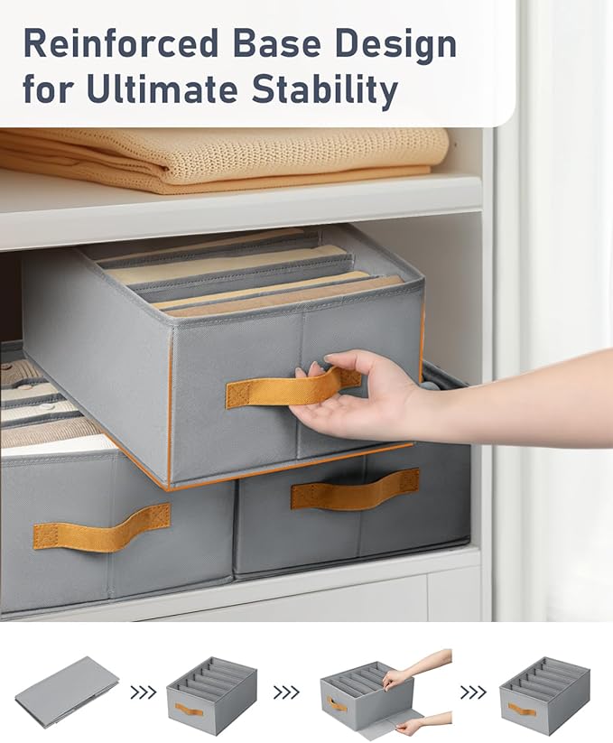 DIMJ Wardrobe Clothes Organizer - Foldable Drawer Organizers for Clothing, Fabric Clothes Organizer, Closet Organizers and St