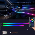 Dreamcolor Acrylic Interior Car Lights, WEBUPAR Car Accessories 2 in 1 Car LED Strip Lights with APP Control and 213 Modes, Car Center Console Fiber Optic Lights, RGB Neon Light Kits