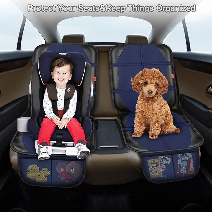 Car Seat Protector,2 Pack Automotive Seat Protectors Baby Carseat Pad Waterproof & Durable 600D Fabric for Child Baby Car Sea