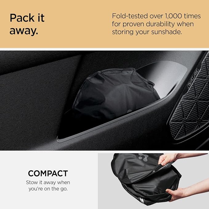 Spigen Triple-Coated CryoShade Front Windshield Sunshade (Reinforced Velcro Strap) Designed for Rivian R1T & R1S