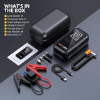 Portable 10-in-1 Car Battery Jump Starter with Air Compressor 6000A 160PSI Portable Car Jumper Starter (All Gas 12L Diesel),