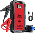 6000A Car Jump Starter, 12V Jump Starter Battery Pack (All Gas,up to 10.0L Diesel Engine) Jumper Cables Portable Lithium