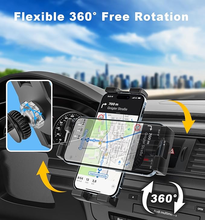 Tablet Air Vent Car Mount, AC Vent Tablet Phone Holder for Car [Upgrade Clip Never Shake] for iPad Pro Air Mini, Galaxy Tab, Kindle, Fire, iPhone 16 15 Pro Max, 4-12.9"