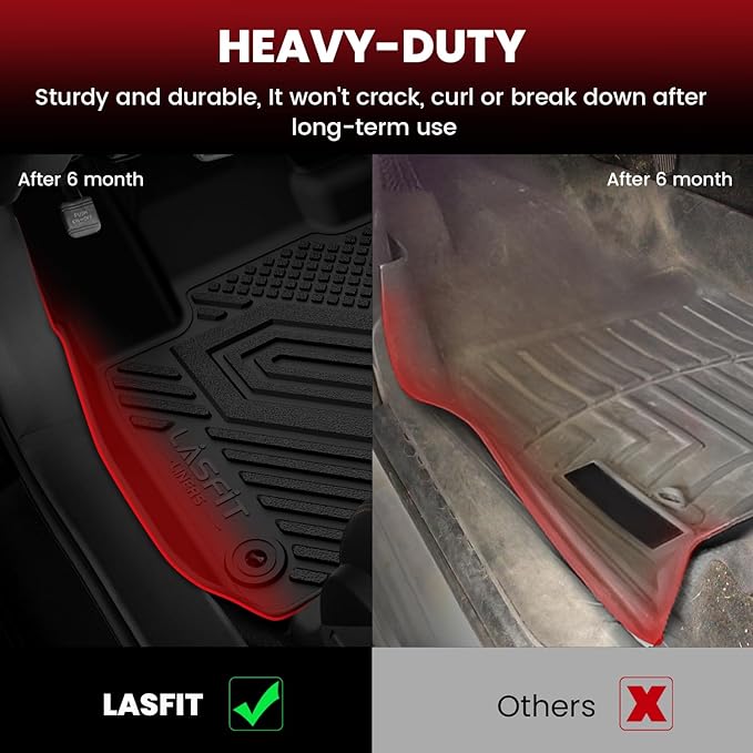 LASFIT Floor Mats for Honda HRV 2026 2025 2024 2023 Sport/LX/EX-L (Gasoline & Hybrid) & for Acura ADX 2025-2026, All Weather TPE Custom Fit HR-V Odorless Anti-Slip Floor Liner, 1st & 2nd Row, Black