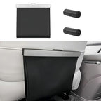 Leather Car Trash Can with Smart LED Light & Magnetic Closure, Hanging Car Trash Bag, Small Car Trash Can, Leak-Proof, Odor-Lock Car Trash Bin for Any Cars, Sedans, SUVs, Trucks, Black