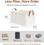 StorageWorks Storage Bins, Fabric Storage Bins for Shelves, Storage Baskets with Metal Frame, Closet Baskets and Bins with Ha