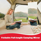 Foldable Full Length Mirror, Hanging Wall Mirror Portable Travel Mirror with Handle for Dance Home Bedroom Wardrobe Stage Mak