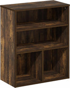 Furinno PASIR Book Shelf, 3-Tier Display Bookshelf, Bookcase, 11.8 x 23.6 x 28.1, for Living Room, Bedroom, Home Office, Ambe