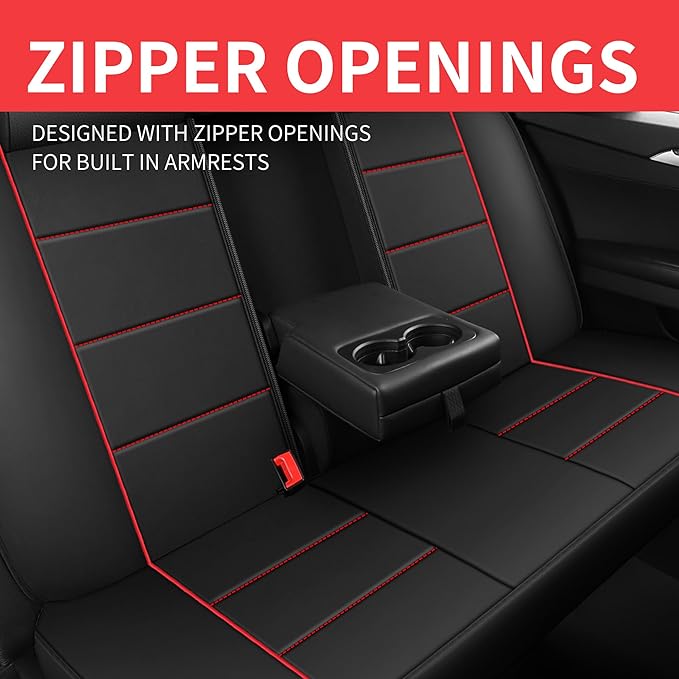 Car Seat Covers, Quilting Leather Seat Covers Full Set, Waterproof Faux Leather Automotive Seat Covers for Cars, Universal Ca