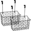 AVLA 2 Pack Over The Cabinet Door Organizer, Grid Storage Baskets with Hooks, Metal Wall Hanging Basket Holder Rack, Wire Kit