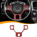 Hoolcar Interior Steering Wheel Cover ABS Trim for 2010-2017 Dodge RAM 1500 Accessories, Red Carbon Fiber