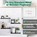 Lineshading 4 Pcs Pegboard Shelves, 14 x 6 Inch Metal Shelf Brackets Pegboard Tray Accessories Wall Organizer for Craft Room 