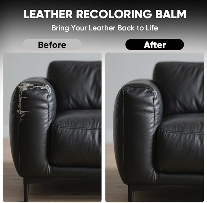 Leather Recoloring Balm - Scratch Repair & Color Restore Kit for Faded Leather, Leather Couch & Car Seats - 12OZ Leather Rest