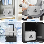 BALEINE Fireproof Document Box with Lock, Portable Fireproof Document Bag Waterproof Fire Proof File Boxes for Documents, Fil