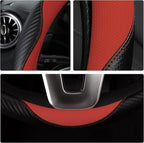 HighnessHwoo Car Steering Wheel Covers for Women Girl Padded Carbon Fiber PU Leather Cute Cartoon Auto Interior Accessories f