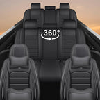 Seat Covers for Ford Expedition Max 2018-2026 8 Seaters, Compatible Airbag Non-Slip Waterproof Leather Seat Protector, Luxury Car Interior Seat Cover Full Set with Pillow, Black