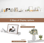 Floating Picture Ledge Shelves for Wall Set of 2, 95 Inches Picture Ledge Shelf with Long Large Nursery Book Shelf for Toys S