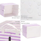 Sea Team Collapsible Canvas Fabric Storage Basket with Handles, Rectangle Waterproof Storage Bin, Box, Cube, Foldable Shelf B