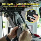 OMU 2 Pack Black Rugged Tactical Multi-Functional Car Sun Visor Organizer With Micro ID Carrier Pocket, MOLLE Visor Organizer Bag, Sunglass Holder