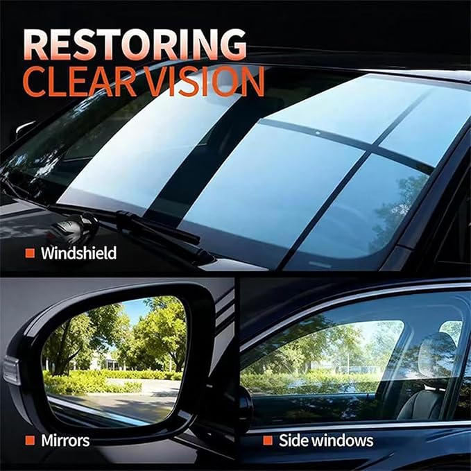 Film Cleaning Brush: Rain Vision Coating, Automotive Glass Polishing Cleaner, Portable Window Stain Remover Tool, PA Cleaning