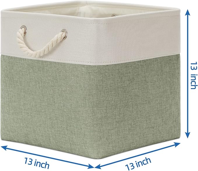 Temary Cube Storage Bins 13x13 Storage Cubes Basket for Gifts Empty, 4 Pack Large Storage Basket with Handles, Decorative Sto