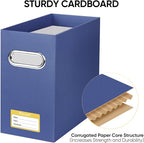 BALEINE File Organizer Box, Cardboard File Folder Organizer with Handle for Letter Size, Portable Collapsible Hanging Filing 