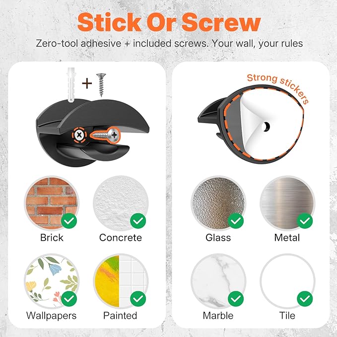 HOUSE DAY Adhesive Hat Hooks for Wall 16 Pack, Strong Hat Rack for Baseball Cap Display Organizer, Hats Holder for Wall, Door