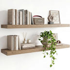 INHABIT UNION 47in Floating Shelves for Wall, Wall Mounted Shelves for Decor Storage Set of 2, Floating Shelf for Bedroom, Ba