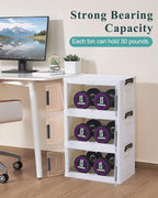 OlarHike 23QT Stackable Storage Bins with Lids - Folding Storage Box with Doors and Wheels, Collapsible Plastic Storage Bins 