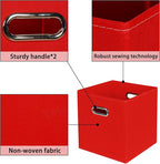 Fabric storage bins Cubes, Fabric Cube Organizer with Handle, Foldable Cube Bins for Cloth or Accessary Storage, 11x11x11, Se