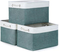 Bidtakay Fabric Storage Baskets for Shelves 3 Pack Large Storage Bins for Organizing Linen Collapsible Organizer for Closet-D