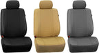 FH Group Front Set Faux Leather Car Seat Covers for Low Back Seat with Removable Headrest, Universal Fit, Airbag Compatible, 